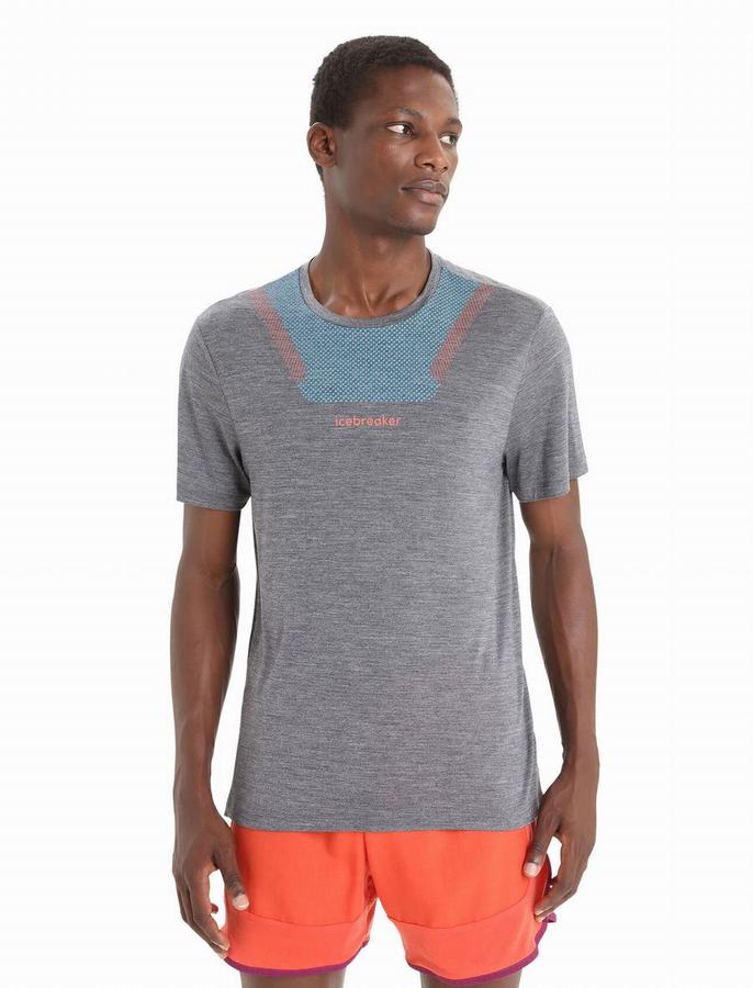 Camiseta Icebreaker Merino Sphere II Corta Sleeve Hitt Hombre Grises | IRK8025NW