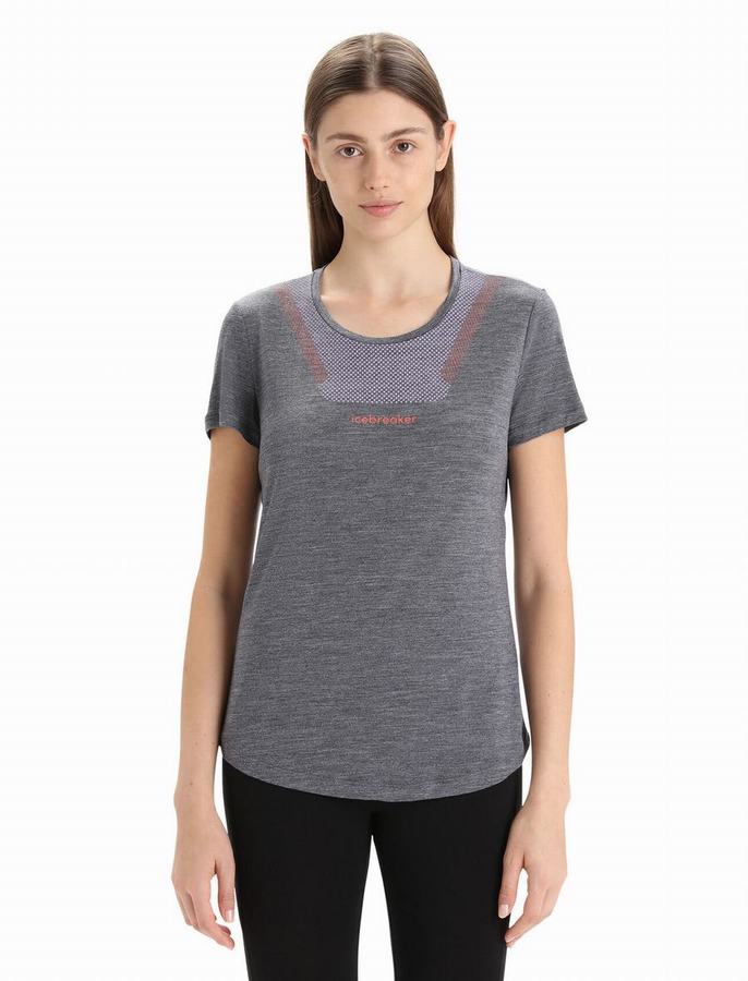 Camiseta Icebreaker Merino Sphere II Corta Sleeve Hitt Mujer Grises | VMT8399UB