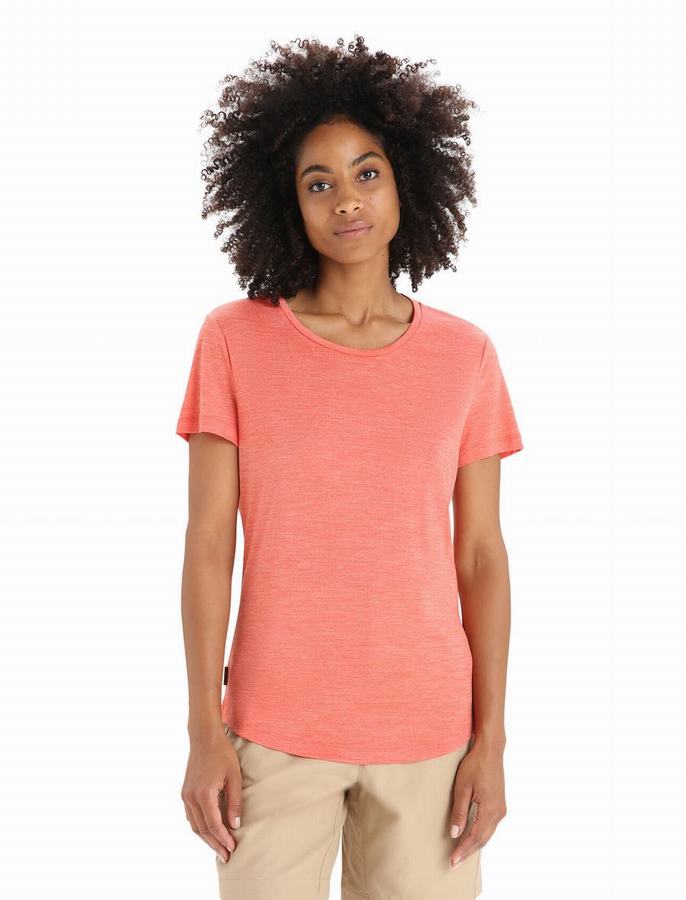 Camiseta Icebreaker Merino Sphere II Corta Sleeve Mujer Naranjas | YNQ9587QY