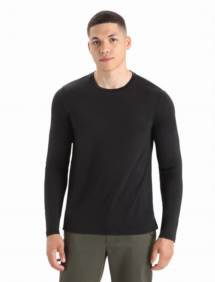 Camiseta Icebreaker Merino Sphere II Long Sleeve Hombre Negros | BBL5747XN