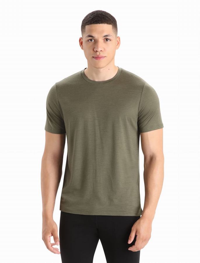 Camiseta Icebreaker Merino Tech Lite II Corta Sleeve Hombre Verde Oliva | MRT9686FN