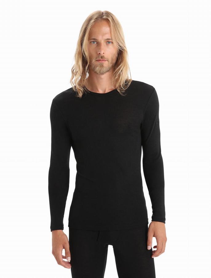 Capas Base Icebreaker Merino 175 Everyday Long Sleeve Crewe Termica Hombre Negros | MCG7754EX