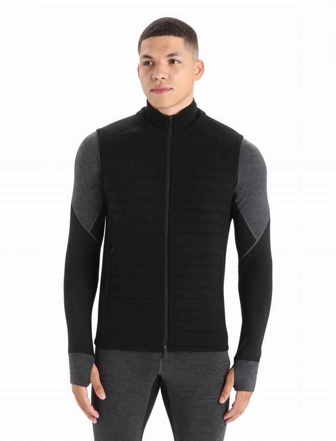 Chalecos Icebreaker ZoneKnit™ Merino Insulated Hombre Negros | GQL456MZ