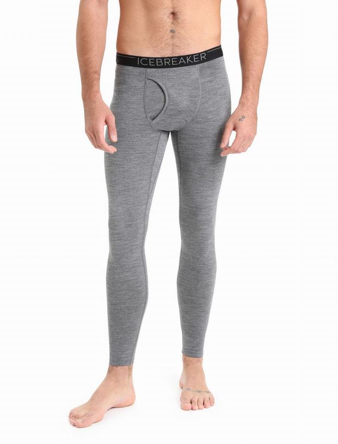 Leggins Icebreaker Merino 200 Oasis with Fly Hombre Grises | HBD4737NC