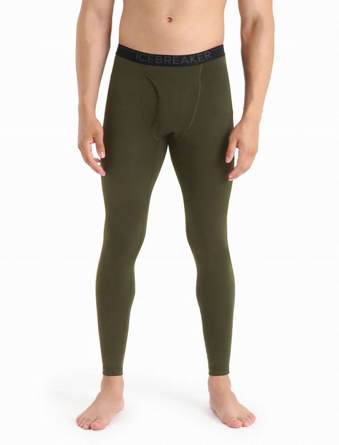 Leggins Icebreaker Merino 200 Oasis with Fly Hombre Verde Oliva | SID924BE