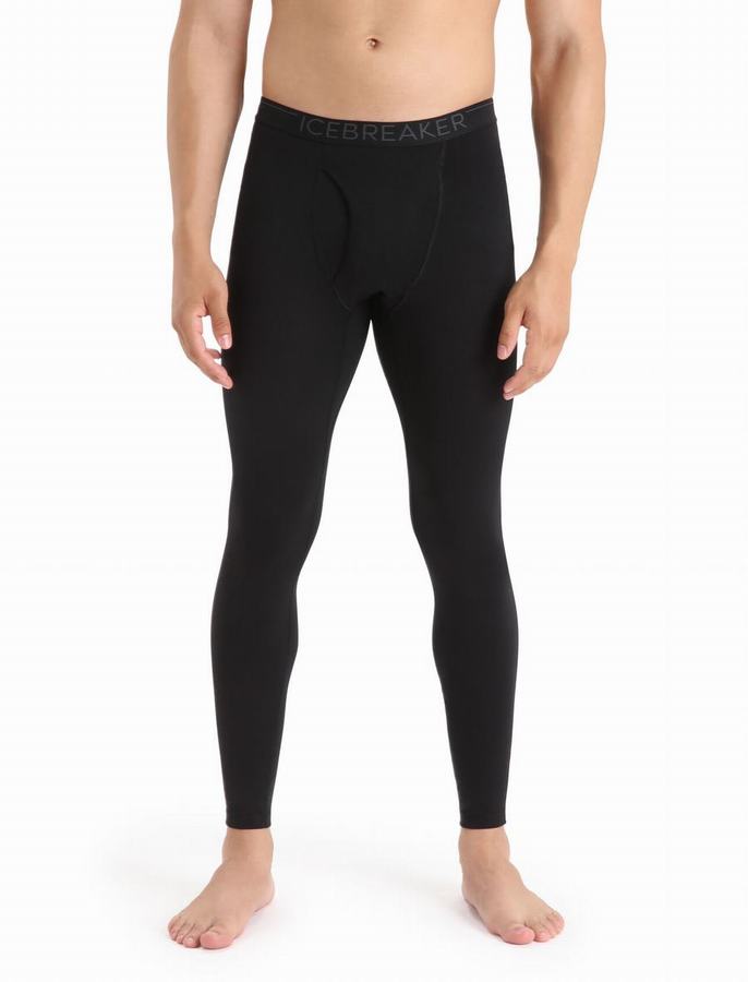 Leggins Icebreaker Merino 200 Oasis with Fly Hombre Negros | SMZ8776BA