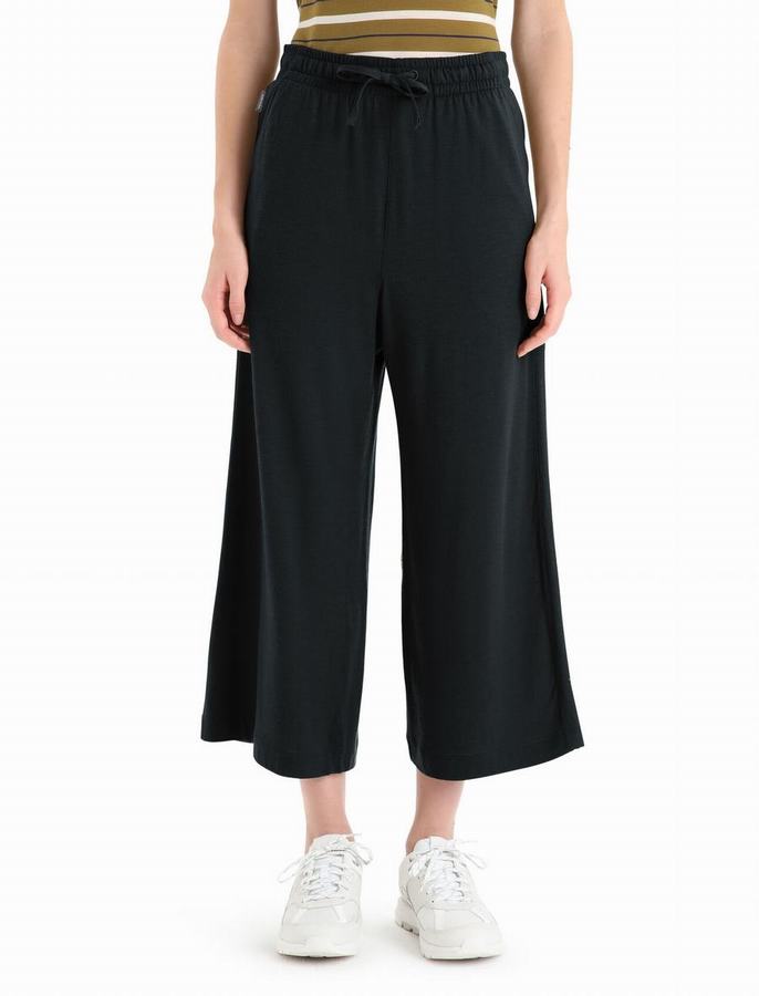 Pantalones Icebreaker Merino Granary Culottes Mujer Negros | PBV723US