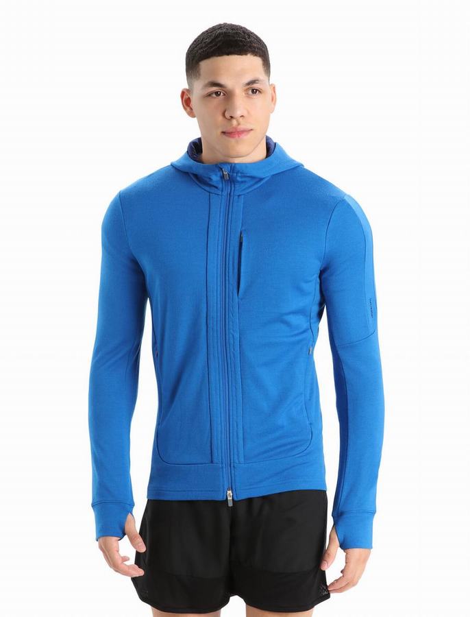 Sudadera Con Capucha Icebreaker Merino Quantum III Long Sleeve Zip Hombre Azul Marino Oscuro | BYL8425VK