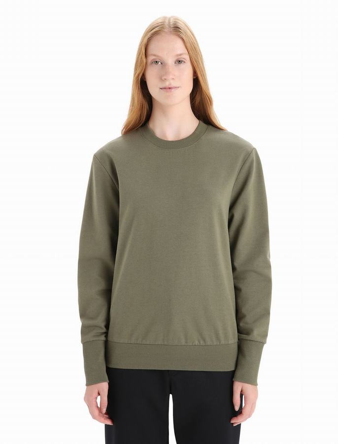 Sudaderas Icebreaker Merino Central II Long Sleeve Mujer Verde Oliva | FRX8851UY