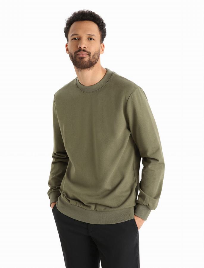 Sudaderas Icebreaker Merino Central II Long Sleeve Hombre Verde Oliva | GYS3046DR