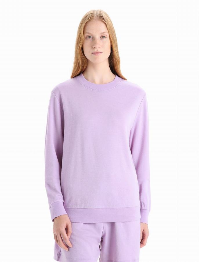 Sudaderas Icebreaker Merino Crush Long Sleeve Mujer Morados Claro | HCY6329MT