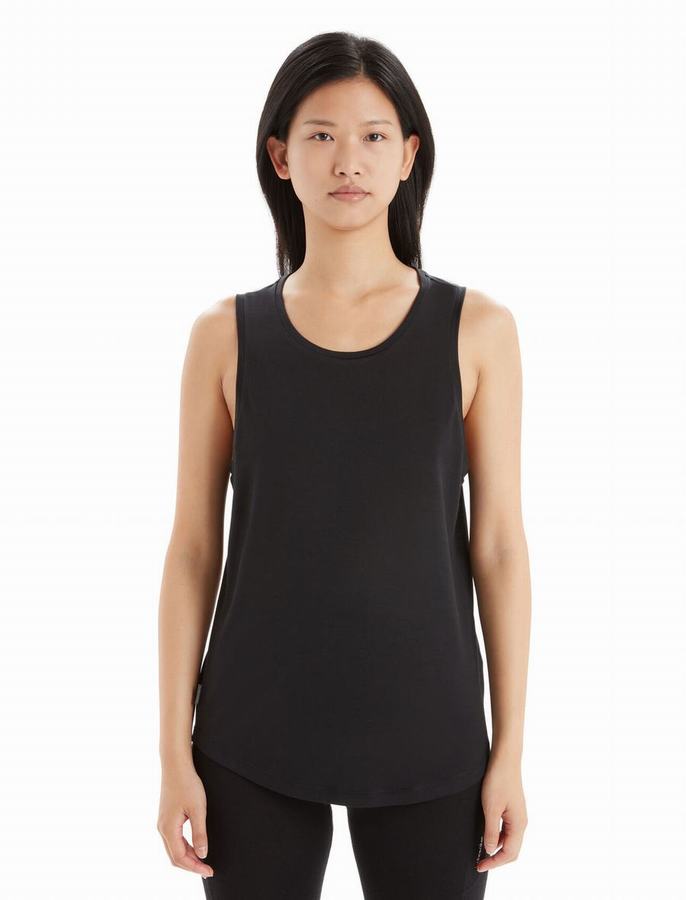 Tank Top Icebreaker Merino Sphere II Mujer Negros | WHN4160AN