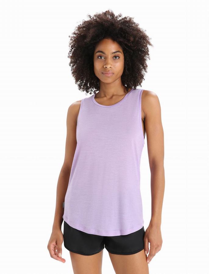 Tank Top Icebreaker Merino Sphere II Mujer Morados Claro | XLM23100PJ