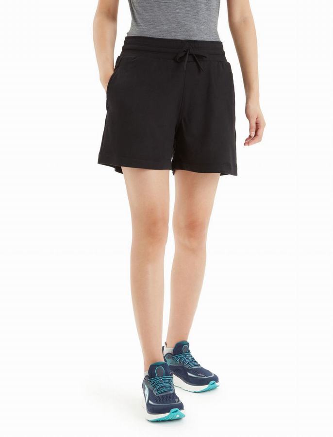 Bermudas Icebreaker Merino Crush Mujer Negros | FXT493JK