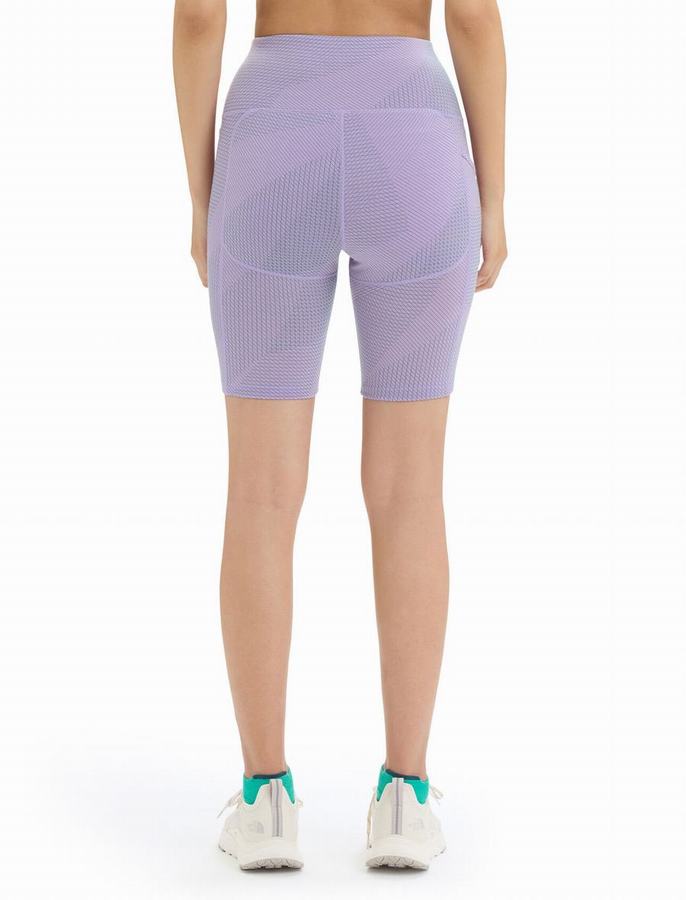 Bermudas Icebreaker Merino Fastray High Rise Gridlines Mujer Morados Claro | TUB191PB