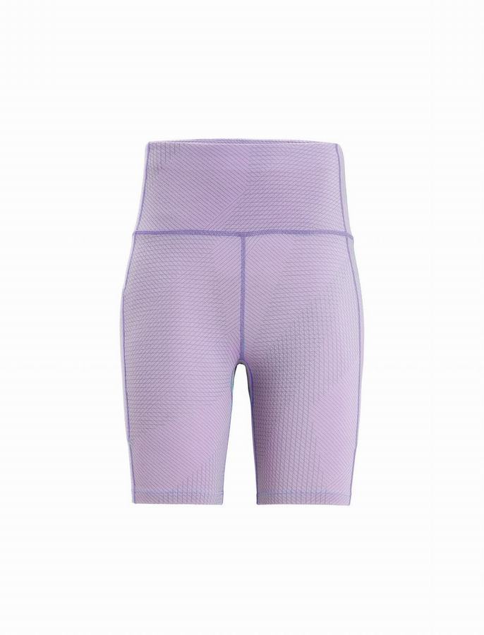 Bermudas Icebreaker Merino Fastray High Rise Gridlines Mujer Morados Claro | TUB191PB