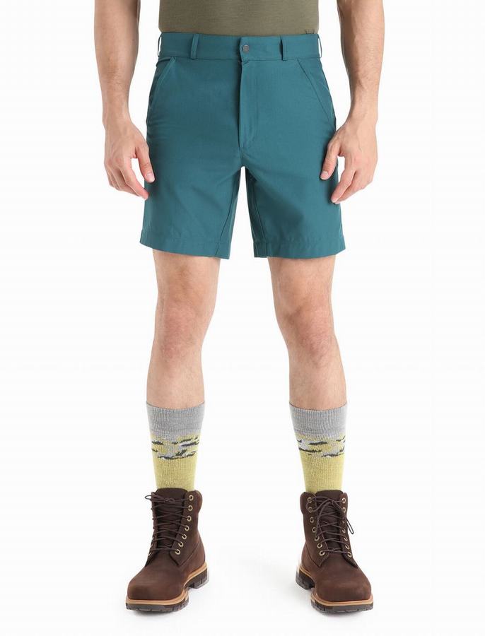 Bermudas Icebreaker Merino Hike Hombre Verdes Azules | YOY5823RC