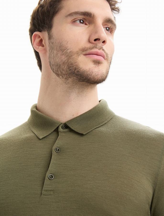 Camisa Polo Icebreaker Merino Tech Lite II Corta Sleeve Hombre Verde Oliva | KKV7367SB