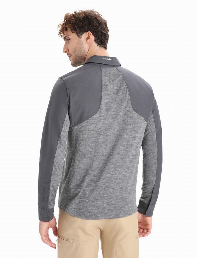 Camisas Icebreaker Merino Hike Long Sleeve Hombre Grises | DDQ2274HN