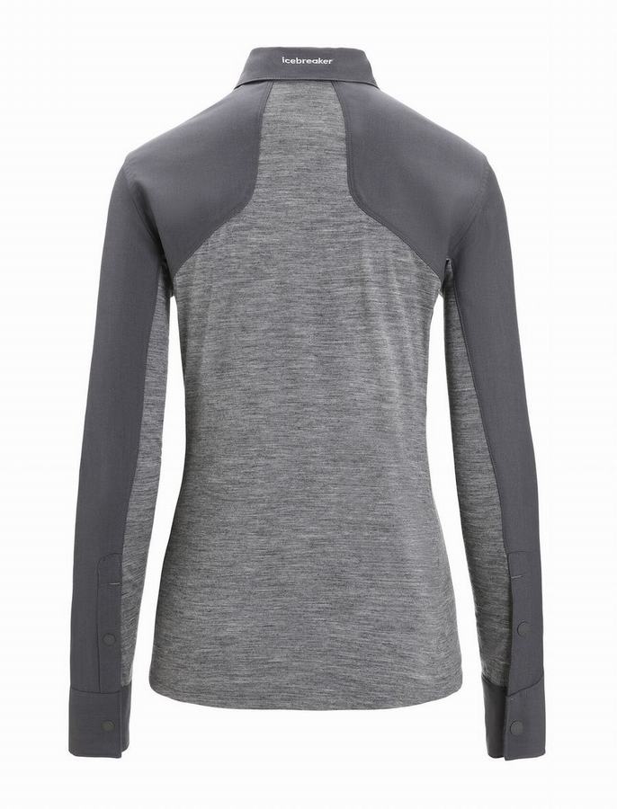 Camisas Icebreaker Merino Hike Long Sleeve Mujer Grises | JTN6041RG