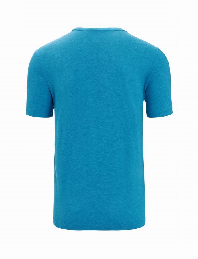 Camiseta Icebreaker Merino Central Classic Corta Sleeve Otter Paddle Hombre Azules | BEH3590UN