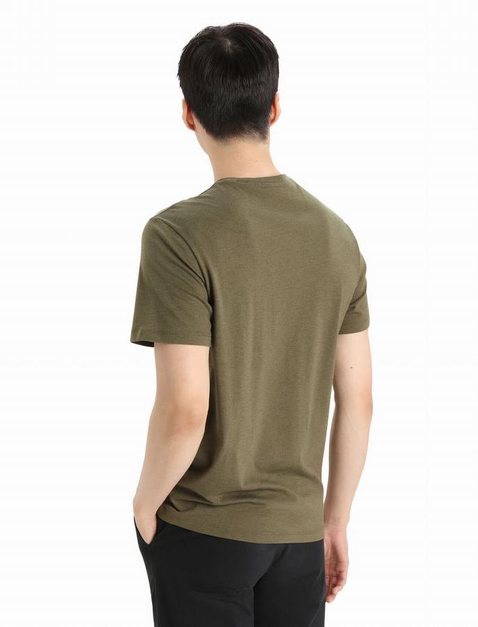 Camiseta Icebreaker Merino Central Classic Corta Sleeve Hombre Verde Oliva | DLA9899DR