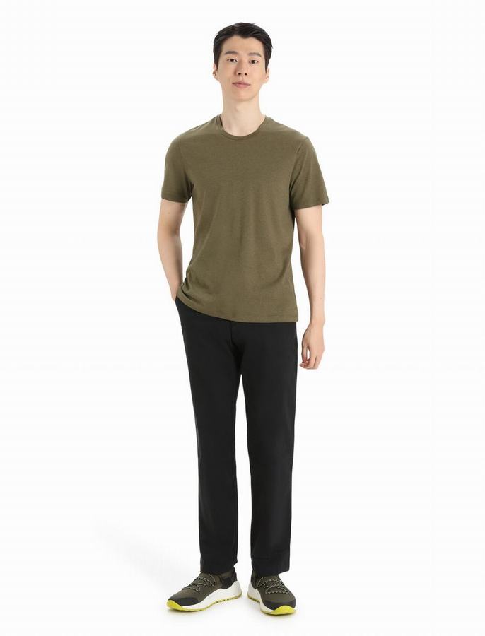 Camiseta Icebreaker Merino Central Classic Corta Sleeve Hombre Verde Oliva | DLA9899DR