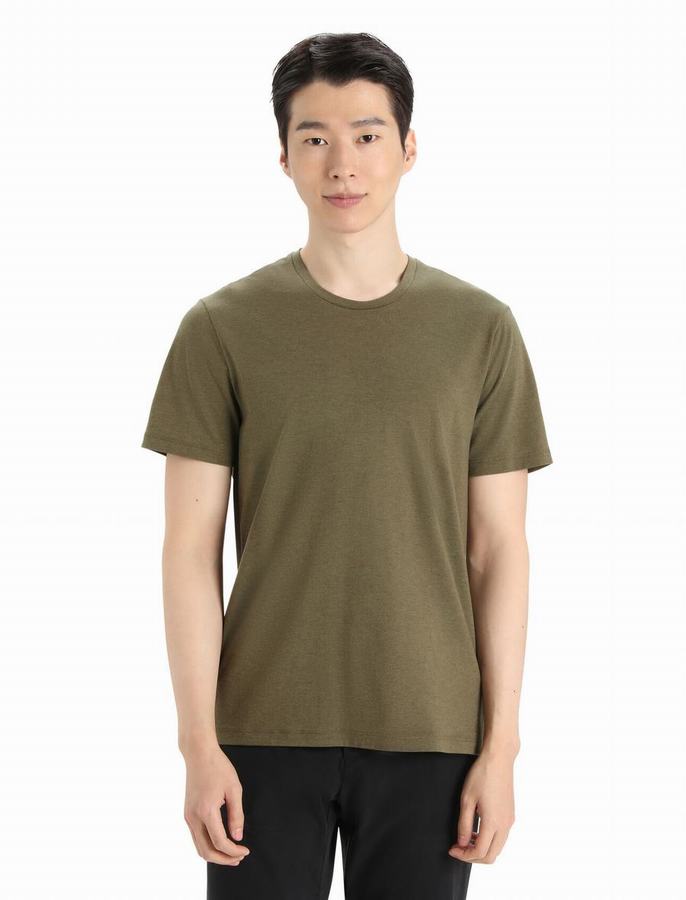 Camiseta Icebreaker Merino Central Classic Corta Sleeve Hombre Verde Oliva | DLA9899DR