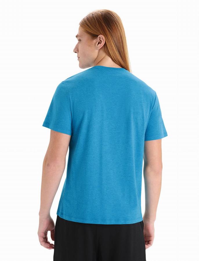 Camiseta Icebreaker Merino Central Classic Corta Sleeve Hombre Azules | IWX5514MZ