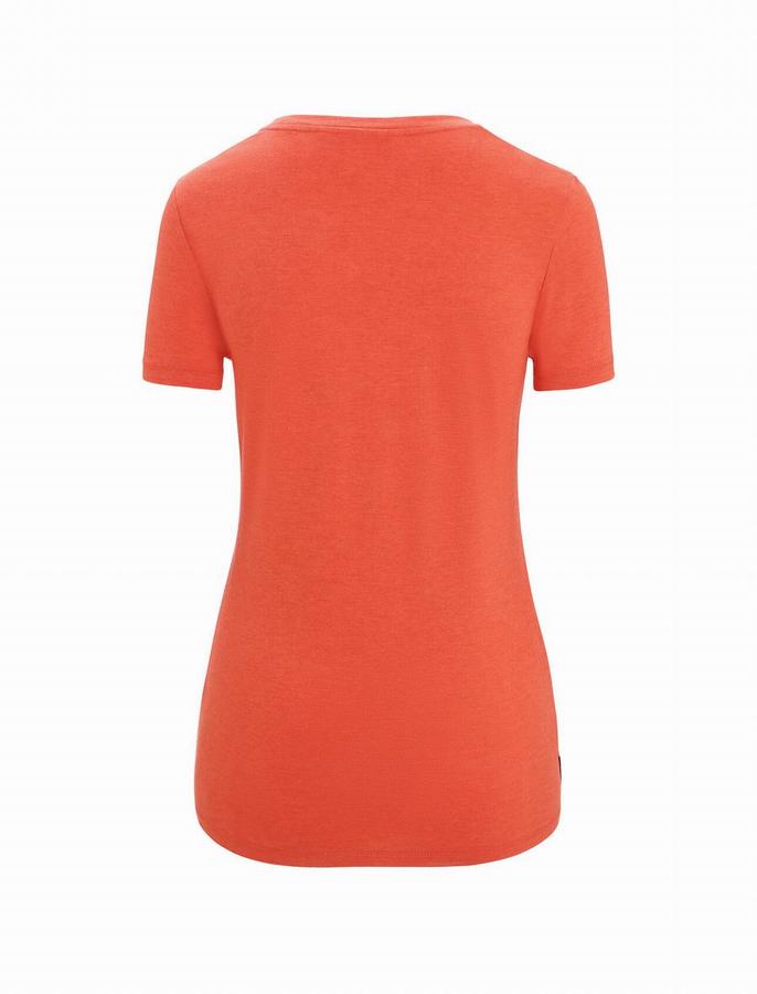 Camiseta Icebreaker Merino Central Classic Corta Sleeve Mujer Naranjas | ODV7738MZ