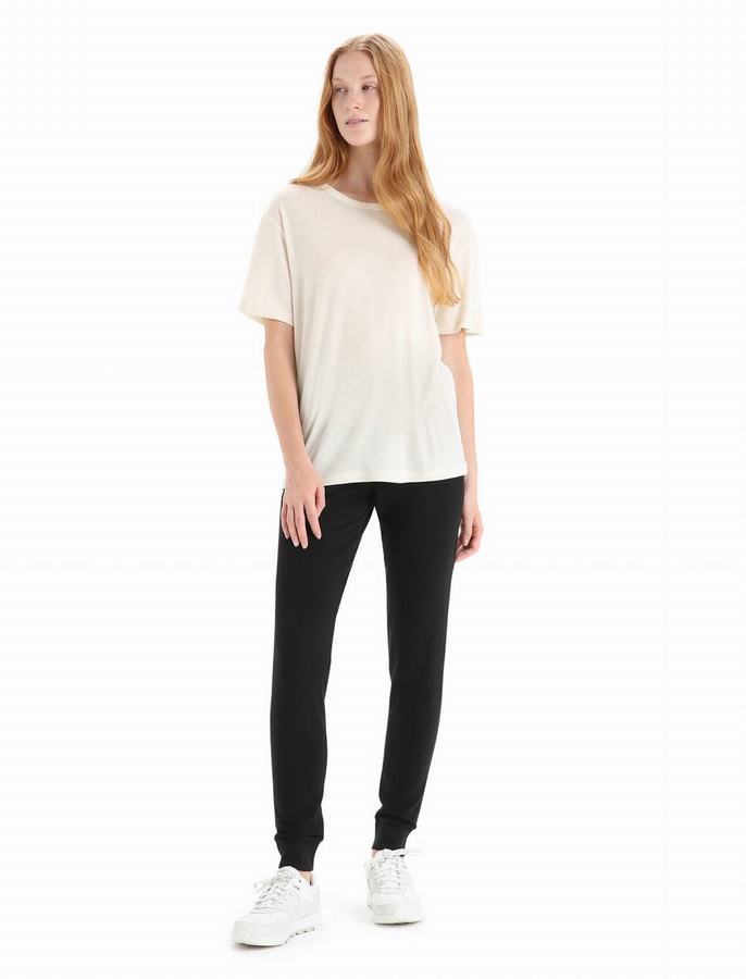 Camiseta Icebreaker Merino Granary Corta Sleeve Mujer Creme | ATG10096SN