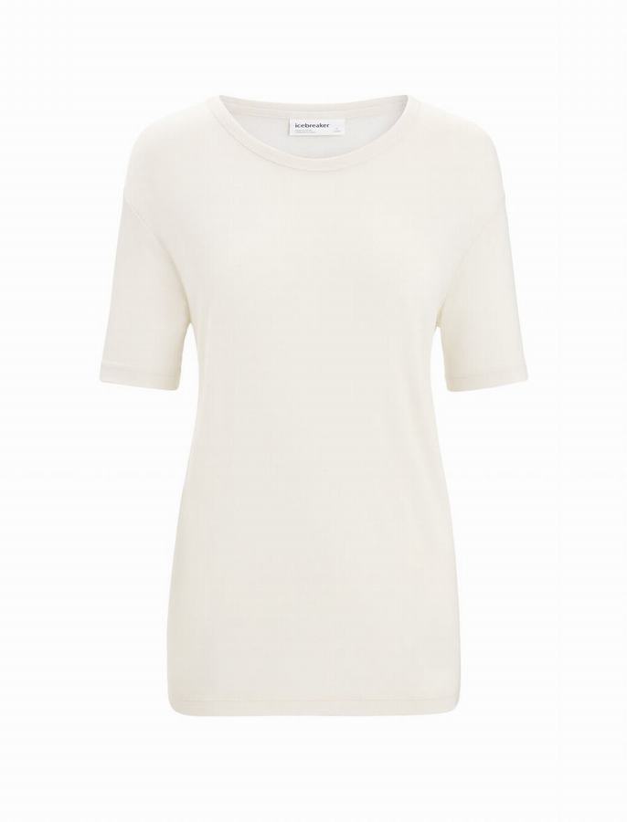 Camiseta Icebreaker Merino Granary Corta Sleeve Mujer Creme | ATG10096SN