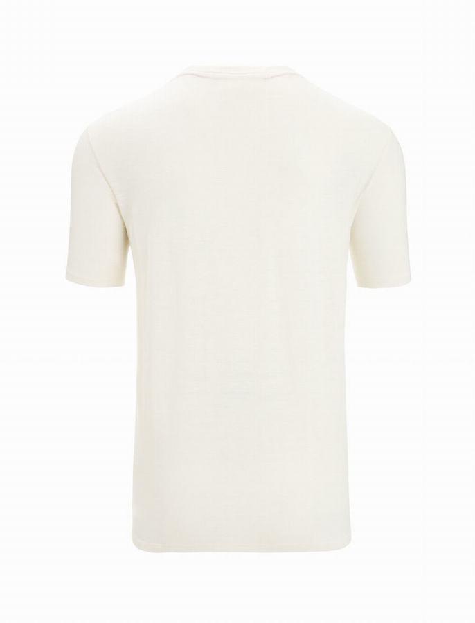 Camiseta Icebreaker Merino Linen Corta Sleeve Hombre Creme | VNX8122HI