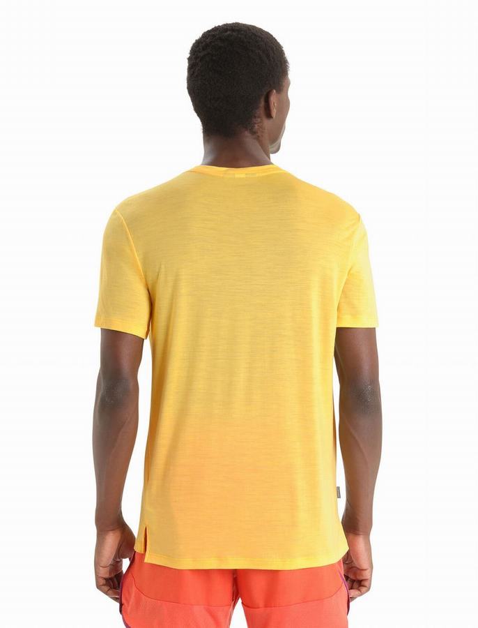 Camiseta Icebreaker Merino Sphere II Corta Sleeve Hombre Amarillos | CDJ2577LN