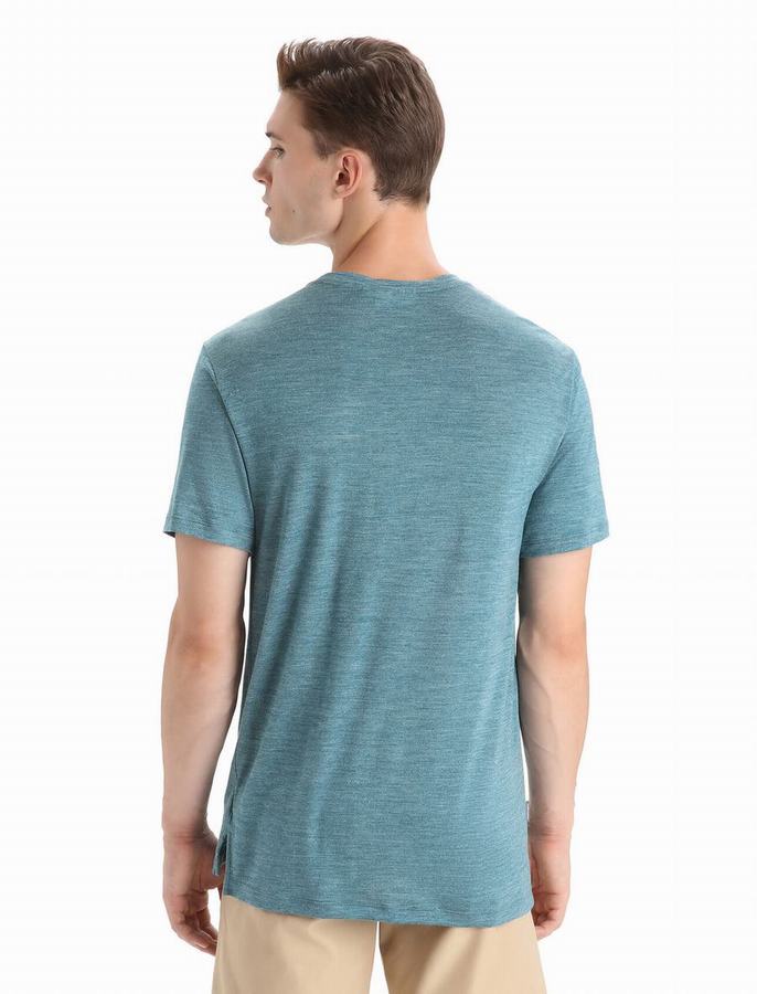 Camiseta Icebreaker Merino Sphere II Corta Sleeve Hitt Hombre Azules Claro | CYM3776UH