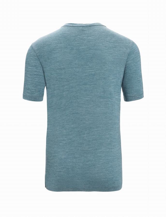 Camiseta Icebreaker Merino Sphere II Corta Sleeve Hitt Hombre Azules Claro | CYM3776UH