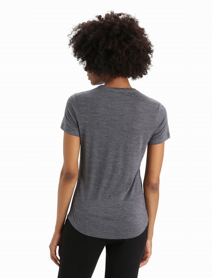 Camiseta Icebreaker Merino Sphere II Corta Sleeve Mujer Grises | DCY3832JB