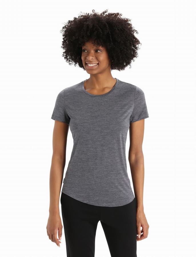 Camiseta Icebreaker Merino Sphere II Corta Sleeve Mujer Grises | DCY3832JB