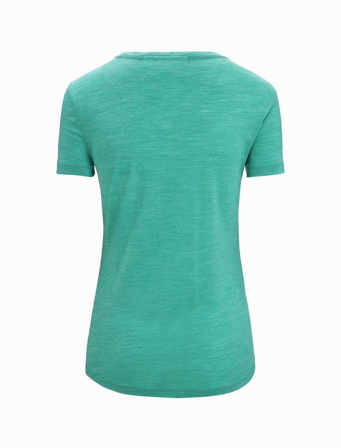 Camiseta Icebreaker Merino Sphere II Corta Sleeve Hitt Mujer Verdes Claro | IEQ2719WL