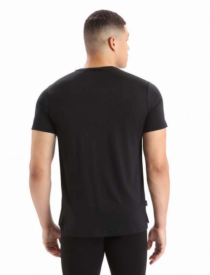 Camiseta Icebreaker Merino Sphere II Corta Sleeve Hombre Negros | JVW6792NW