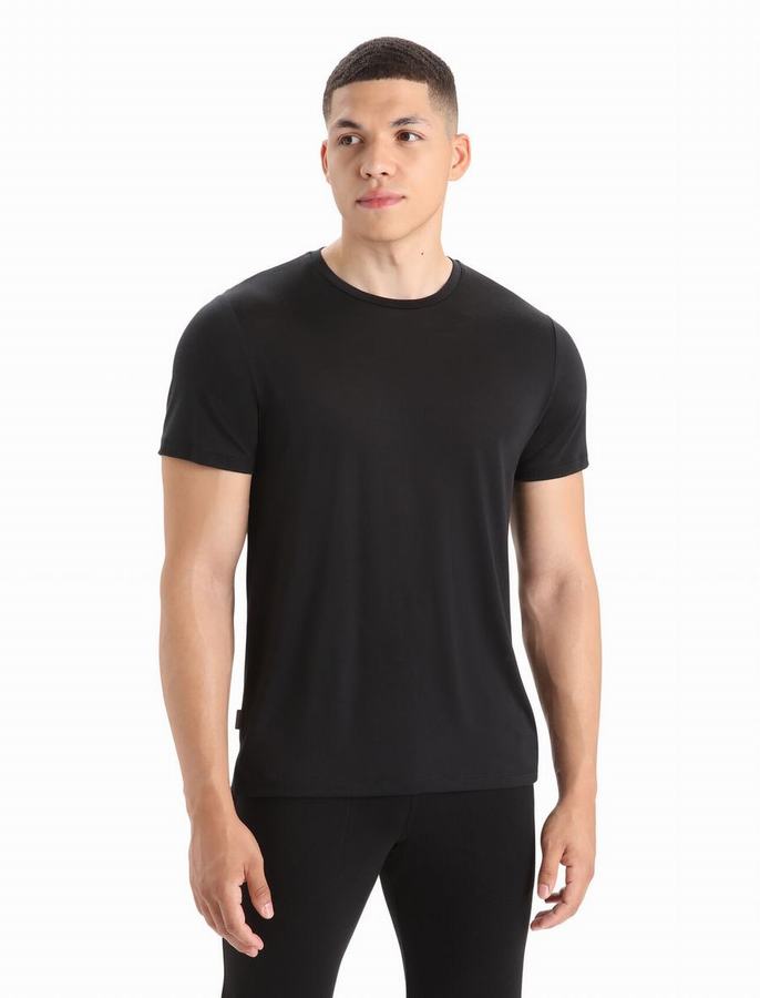 Camiseta Icebreaker Merino Sphere II Corta Sleeve Hombre Negros | JVW6792NW