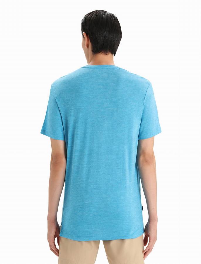 Camiseta Icebreaker Merino Sphere II Corta Sleeve Hombre Azules | MUO4100KE