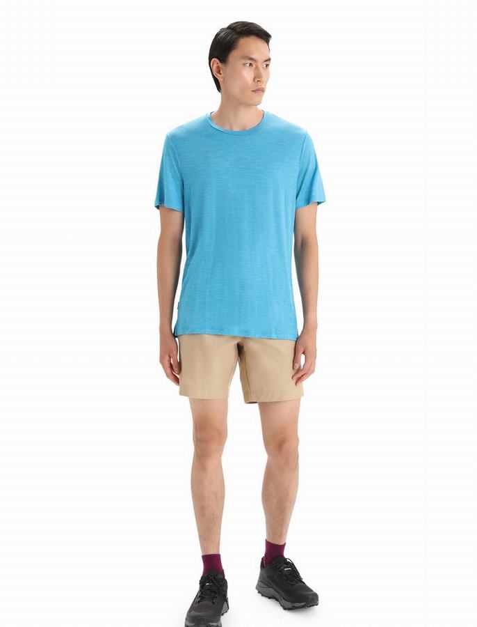 Camiseta Icebreaker Merino Sphere II Corta Sleeve Hombre Azules | MUO4100KE