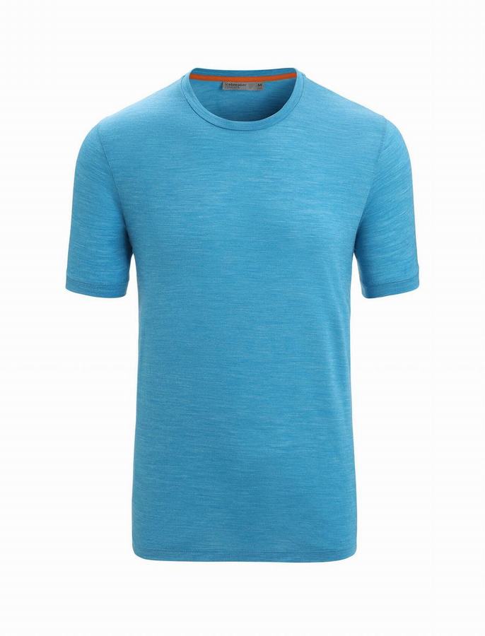 Camiseta Icebreaker Merino Sphere II Corta Sleeve Hombre Azules | MUO4100KE