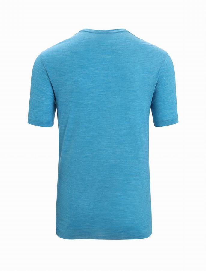 Camiseta Icebreaker Merino Sphere II Corta Sleeve Hombre Azules | MUO4100KE