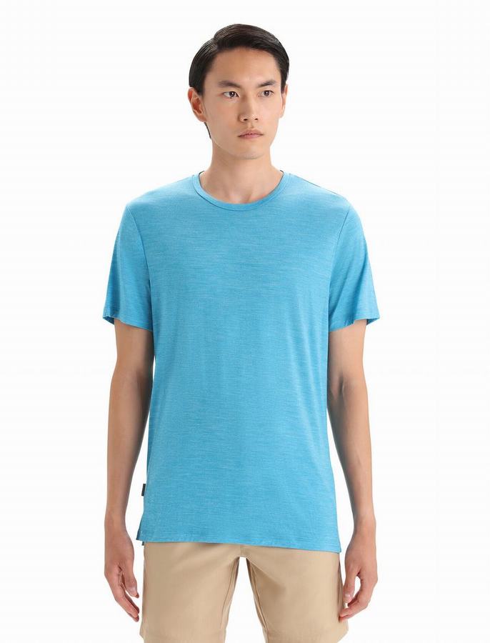 Camiseta Icebreaker Merino Sphere II Corta Sleeve Hombre Azules | MUO4100KE