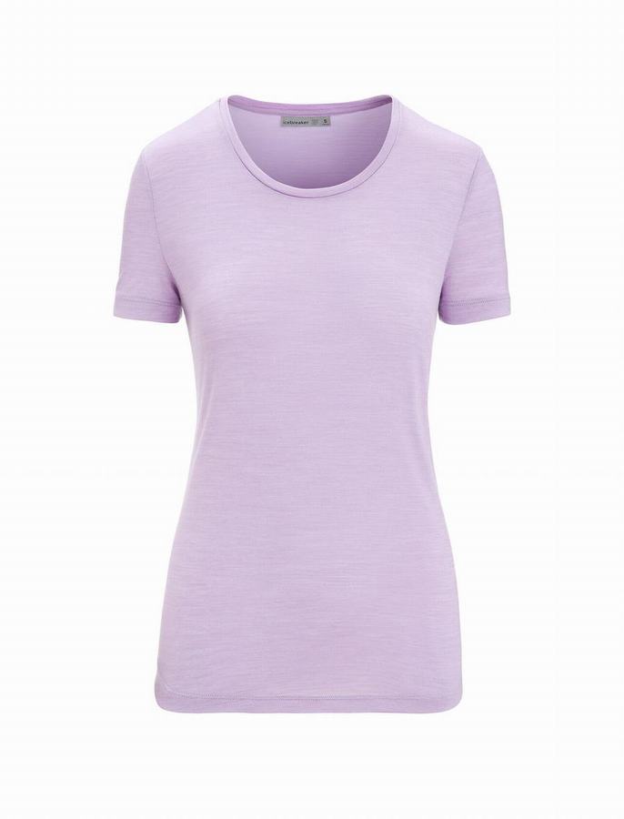 Camiseta Icebreaker Merino Sphere II Corta Sleeve Mujer Morados Claro | RHL9674JD