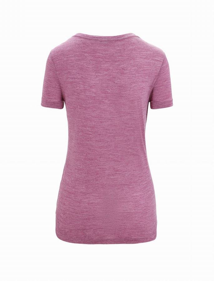 Camiseta Icebreaker Merino Sphere II Corta Sleeve Scoop Mujer Morados | UNH6212AB