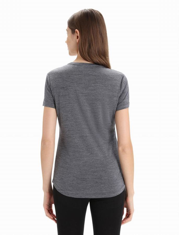 Camiseta Icebreaker Merino Sphere II Corta Sleeve Hitt Mujer Grises | VMT8399UB