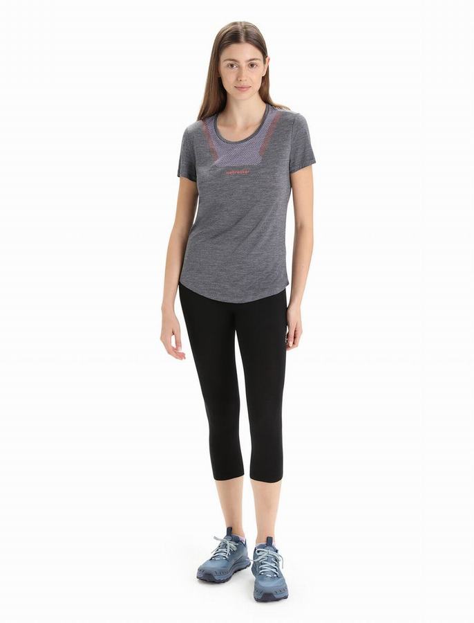 Camiseta Icebreaker Merino Sphere II Corta Sleeve Hitt Mujer Grises | VMT8399UB